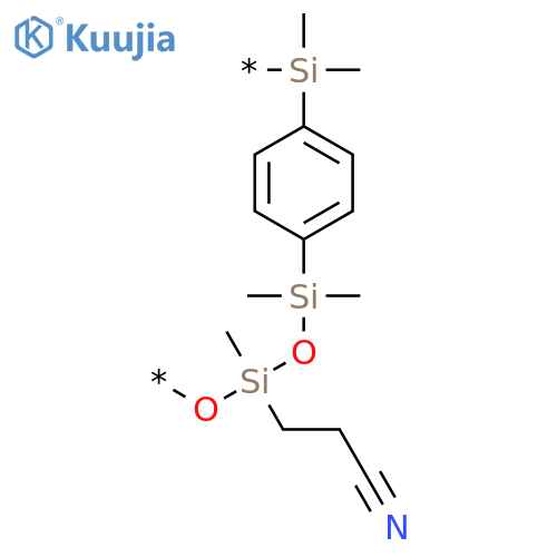 Poly[oxy[1-(2-cyanoethyl)-1,3,3-trimethyl-1,3-disiloxanediyl]-1,4-phenylene(dimethylsilylene)] structure