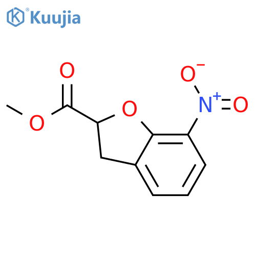 2-Benzofurancarboxylic acid, 2,3-dihydro-7-nitro-, methyl ester structure