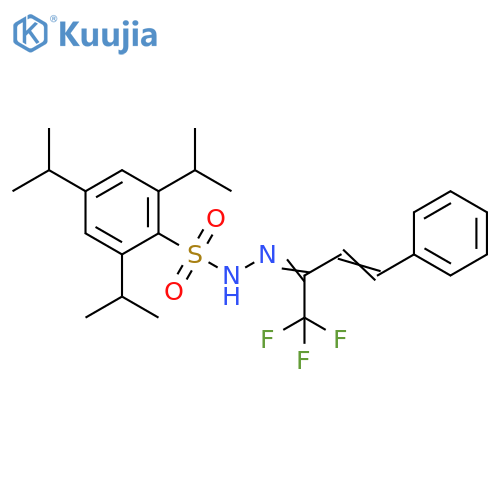 Benzenesulfonic acid, 2,4,6-tris(1-methylethyl)-, 2-[3-phenyl-1-(trifluoromethyl)-2-propen-1-ylidene]hydrazide structure