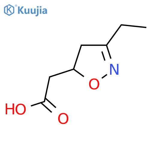 2-(3-Ethyl-4,5-dihydro-1,2-oxazol-5-yl)acetic acid structure