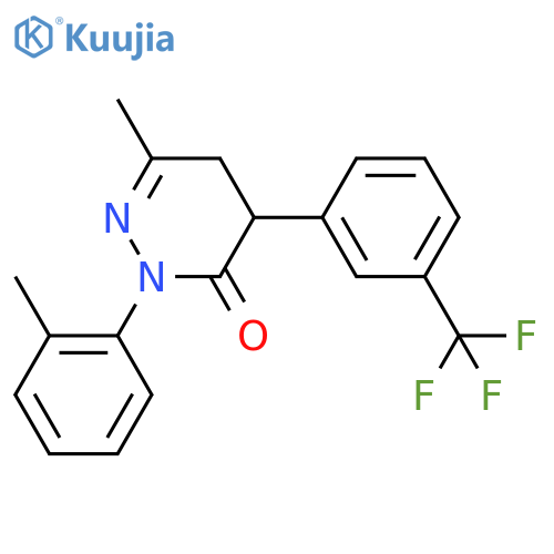 3(2H)-Pyridazinone, 4,5-dihydro-6-methyl-2-(2-methylphenyl)-4-[3-(trifluoromethyl)phenyl]- structure