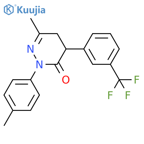 3(2H)-Pyridazinone, 4,5-dihydro-6-methyl-2-(4-methylphenyl)-4-[3-(trifluoromethyl)phenyl]- structure
