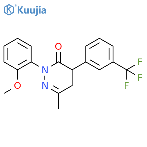 3(2H)-Pyridazinone, 4,5-dihydro-2-(2-methoxyphenyl)-6-methyl-4-[3-(trifluoromethyl)phenyl]- structure
