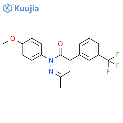 3(2H)-Pyridazinone, 4,5-dihydro-2-(4-methoxyphenyl)-6-methyl-4-[3-(trifluoromethyl)phenyl]- structure