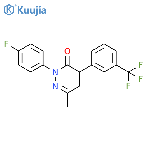 3(2H)-Pyridazinone, 2-(4-fluorophenyl)-4,5-dihydro-6-methyl-4-[3-(trifluoromethyl)phenyl]- structure