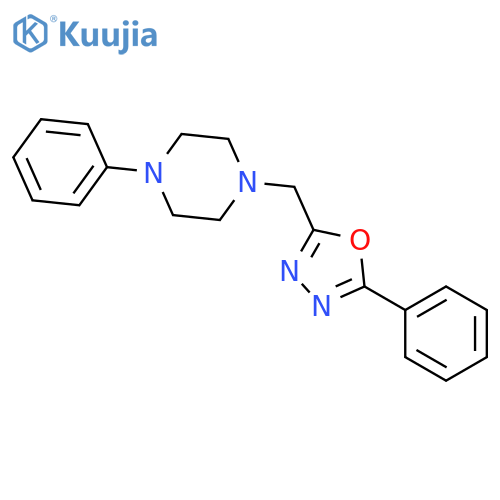 1-phenyl-4-[(5-phenyl-1,3,4-oxadiazol-2-yl)methyl]piperazine structure
