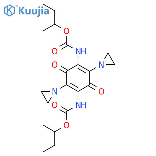 Carbamic acid,N,N'-[2,5-bis(1-aziridinyl)-3,6-dioxo-1,4-cyclohexadiene-1,4-diyl]bis-,C,C'-bis(1-methylpropyl) ester structure
