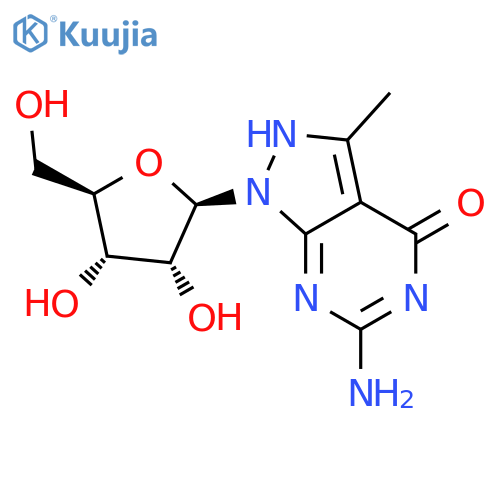 4H-Pyrazolo[3,4-d]pyrimidin-4-one,6-amino-1,5-dihydro-3-methyl-1-b-D-ribofuranosyl- structure