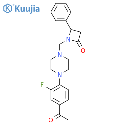 1-{[4-(4-Acetyl-2-fluorophenyl)piperazin-1-yl]methyl}-4-phenylazetidin-2-one structure
