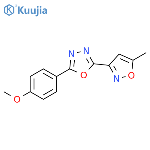 1,3,4-Oxadiazole, 2-(4-methoxyphenyl)-5-(5-methyl-3-isoxazolyl)- structure