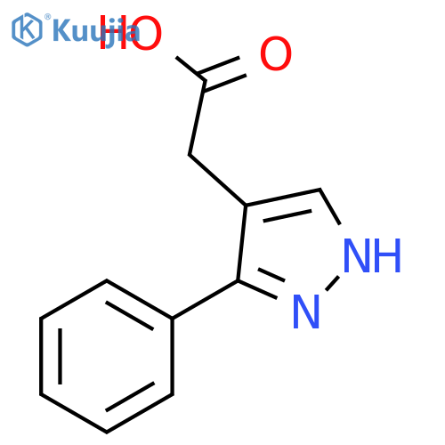 2-(3-phenyl-1H-pyrazol-4-yl)acetic acid structure