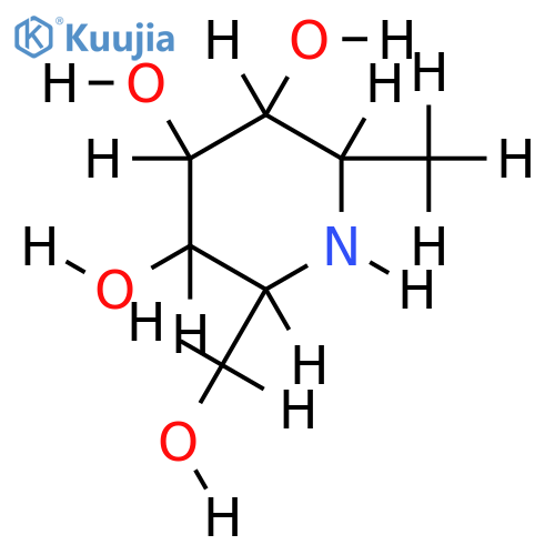 2,6,7-trideoxy-2,6-imino-D-glycero-D-manno-heptitol structure