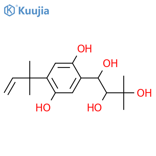 2-(1,1-Dimethyl-2-propenyl)-5-(3-methyl-2-butenyl)-1,4-benzenediol; 2'',3''-Dihydro, 1''ξ,2''ξ,3''-trihydroxy structure