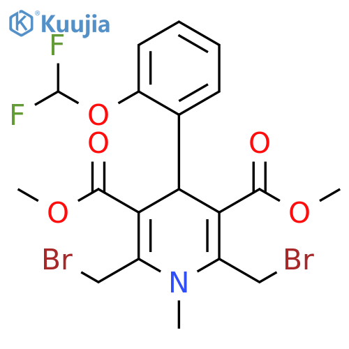 3,5-Pyridinedicarboxylic acid, 2,6-bis(bromomethyl)-4-[2-(difluoromethoxy)phenyl]-1,4-dihydro-1-methyl-, 3,5-dimethyl ester structure