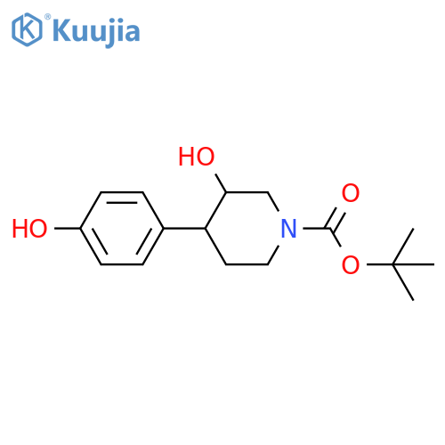 (3S,4S)-tert-Butyl 3-hydroxy-4-(4-hydroxyphenyl)piperidine-1-carboxylate structure