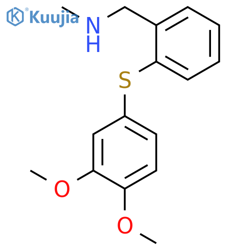 Benzenemethanamine, 2-[(3,4-dimethoxyphenyl)thio]-N-methyl- structure