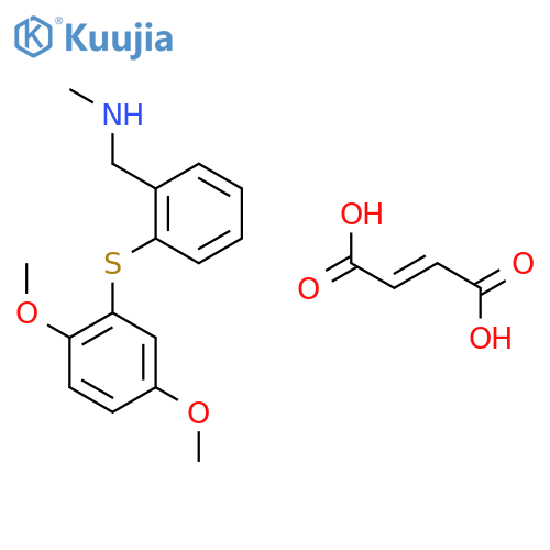 1-{2-[(2,5-dimethoxyphenyl)sulfanyl]phenyl}-N-methylmethanamine (2E)-but-2-enedioate structure