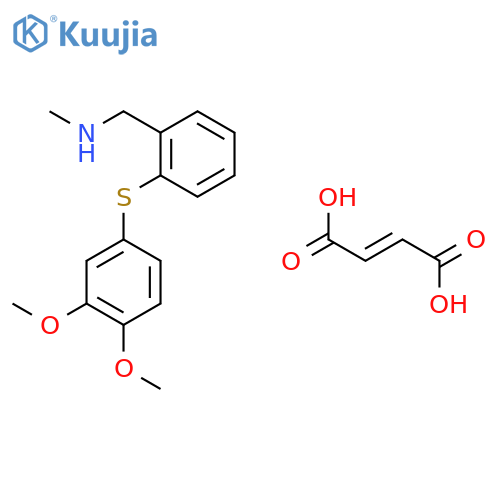 1-{2-[(3,4-dimethoxyphenyl)sulfanyl]phenyl}-N-methylmethanamine (2E)-but-2-enedioate structure