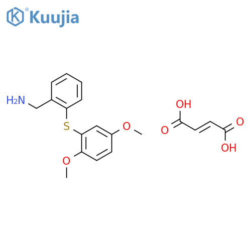 1-{2-[(2,5-dimethoxyphenyl)sulfanyl]phenyl}methanamine (2E)-but-2-enedioate structure