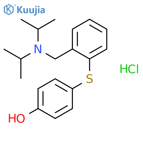 Phenol,4-[[2-[[bis(1-methylethyl)amino]methyl]phenyl]thio]-, hydrochloride (1:1) structure