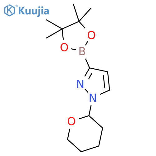 1-(tetrahydro-2H-pyran-2-yl)-3-(4,4,5,5-tetramethyl-1,3,2-dioxaborolan-2-yl)-1H-pyrazole structure