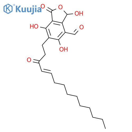 4-Isobenzofurancarboxaldehyde,1,3-dihydro-3,5,7-trihydroxy-1-oxo-6-[(4E)-3-oxo-4-tetradecen-1-yl]- structure