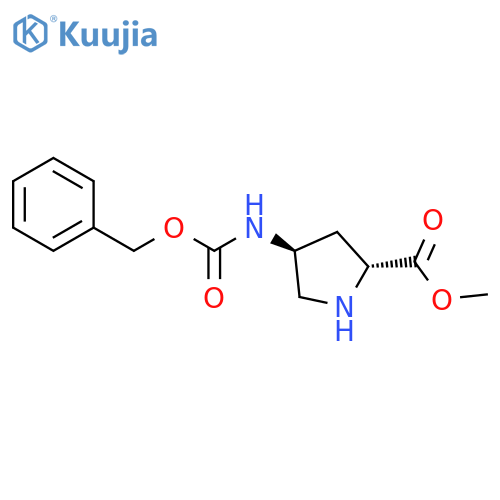 (2R,4S)-methyl 4-(((benzyloxy)carbonyl)amino)pyrrolidine-2-carboxylate structure
