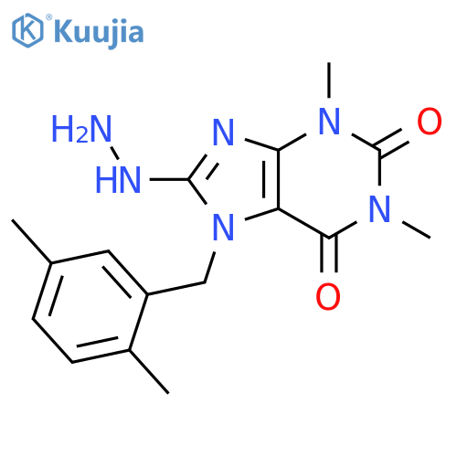 7-(2,5-Dimethyl-benzyl)-8-hydrazino-1,3-dimethyl-3,7-dihydro-purine-2,6-dione structure