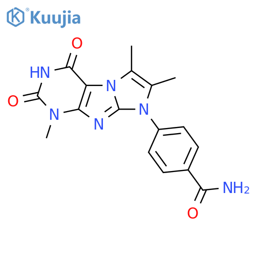 4-{1,6,7-trimethyl-2,4-dioxo-1H,2H,3H,4H,8H-imidazo[1,2-g]purin-8-yl}benzamide structure