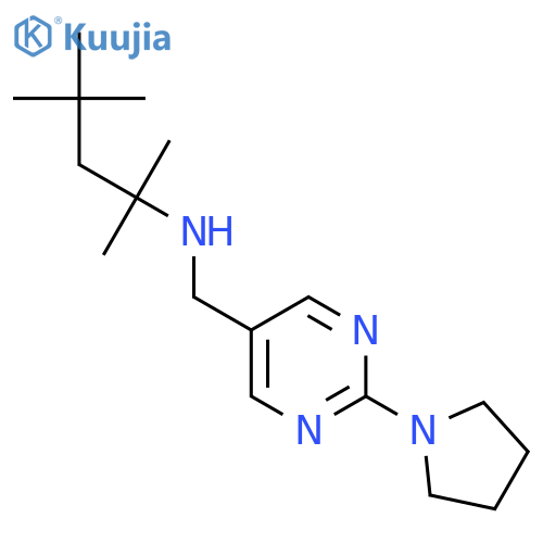 2,4,4-Trimethyl-N-((2-(pyrrolidin-1-yl)pyrimidin-5-yl)methyl)pentan-2-amine structure