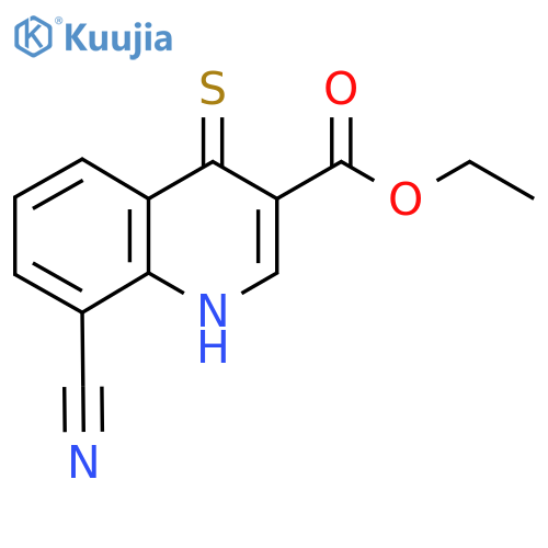 Ethyl 8-cyano-4-thioxo-1,4-dihydroquinoline-3-carboxylate structure