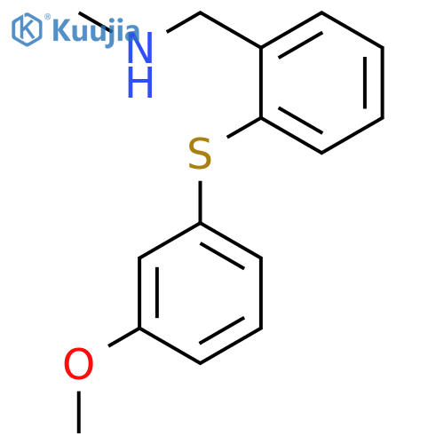 Benzenemethanamine, 2-[(3-methoxyphenyl)thio]-N-methyl- structure