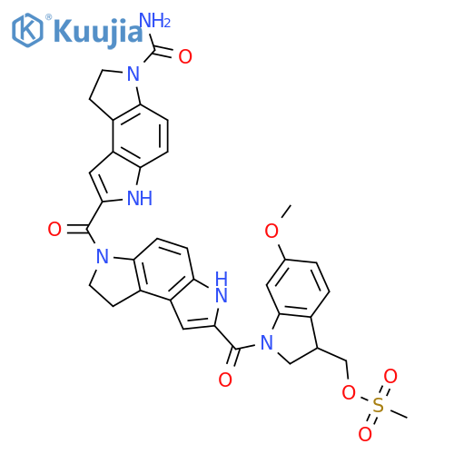 Benzo[1,2-b:4,3-b']dipyrrole-3(2H)-carboxamide,7-[[7-[[2,3-dihydro-6-methoxy-3-[[(methylsulfonyl)oxy]methyl]-1H-indol-1-yl]carbonyl]-1,6-dihydrobenzo[1,2-b:4,3-b']dipyrrol-3(2H)-yl]carbonyl]-1,6-dihydro- structure