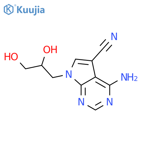 7H-Pyrrolo[2,3-d]pyrimidine-5-carbonitrile,4-amino-7-(2,3-dihydroxypropyl)- structure