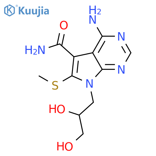 7H-Pyrrolo[2,3-d]pyrimidine-5-carboxamide,4-amino-7-(2,3-dihydroxypropyl)-6-(methylthio)- structure