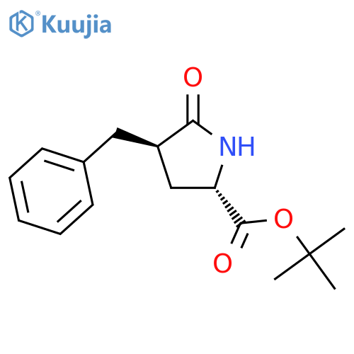 L-Proline, 5-oxo-4-(phenylmethyl)-, 1,1-dimethylethyl ester, trans- structure