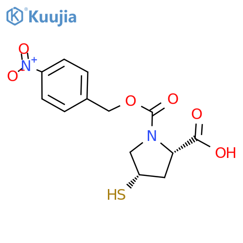 1-[(4-Nitrophenyl)methyl] (2S,4S)-4-mercapto-1,2-pyrrolidinedicarboxylate structure