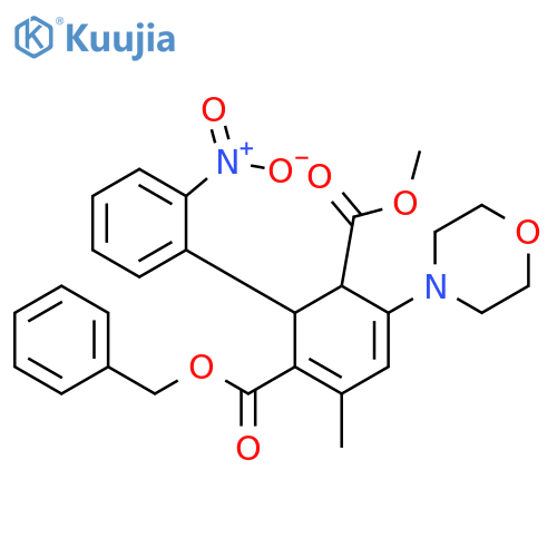 3,5-Cyclohexadiene-1,3-dicarboxylic acid,4-methyl-6-(4-morpholinyl)-2-(2-nitrophenyl)-, 1-methyl 3-(phenylmethyl)ester structure