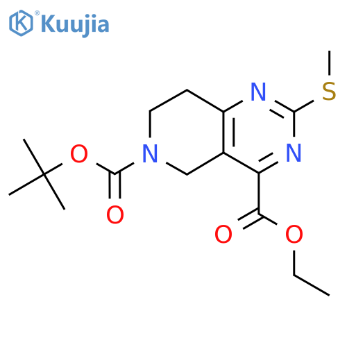 6-tert-butyl 4-ethyl 2-(methylsulfanyl)-5H,6H,7H,8H-pyrido[4,3-d]pyrimidine-4,6-dicarboxylate structure