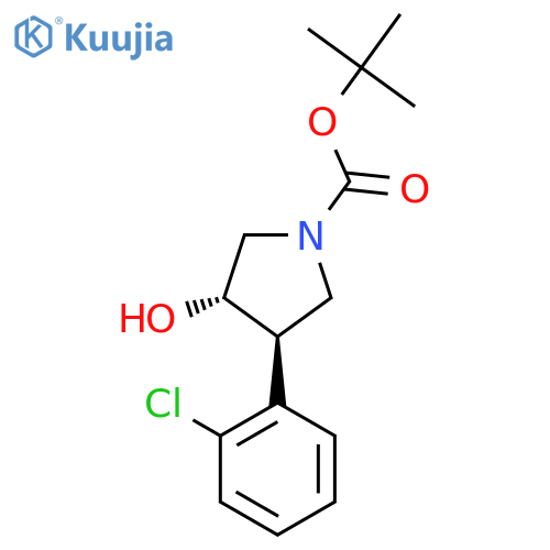 rac-tert-butyl (3R,4S)-3-(2-chlorophenyl)-4-hydroxypyrrolidine-1-carboxylate structure