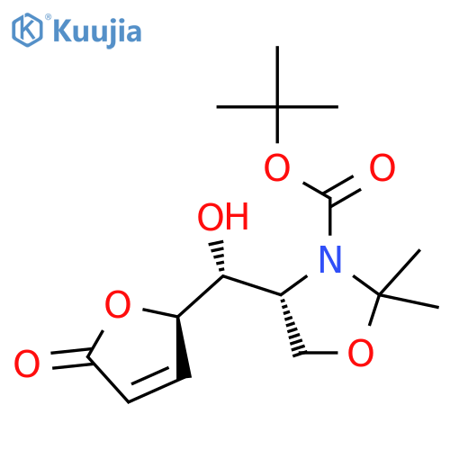 3-Oxazolidinecarboxylicacid, 4-[(2,5-dihydro-5-oxo-2-furanyl)hydroxymethyl]-2,2-dimethyl-,1,1-dimethylethyl ester, [4R-[4R*[R*(R*)]]]- (9CI) structure