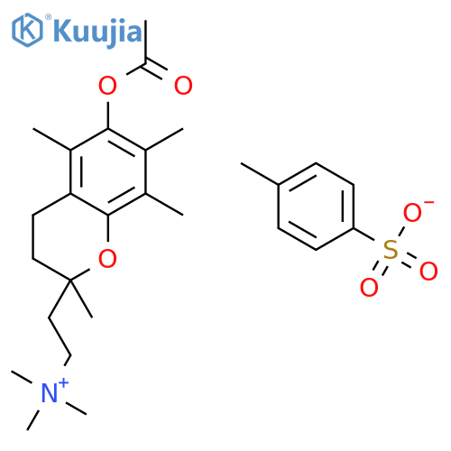 2-[6-(acetyloxy)-2,5,7,8-tetramethyl-3,4-dihydro-2H-chromen-2-yl]-N,N,N-trimethylethanaminium 4-methylbenzenesulfonate structure
