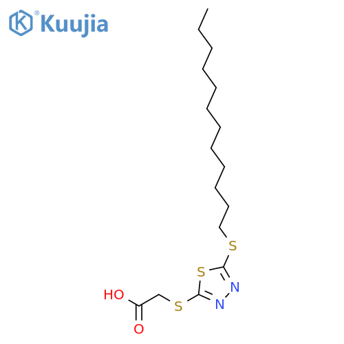 Acetic acid, [[5-(dodecylthio)-1,3,4-thiadiazol-2-yl]thio]- structure
