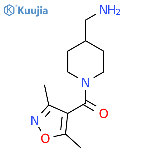 (4-(Aminomethyl)piperidin-1-yl)(3,5-dimethylisoxazol-4-yl)methanone structure