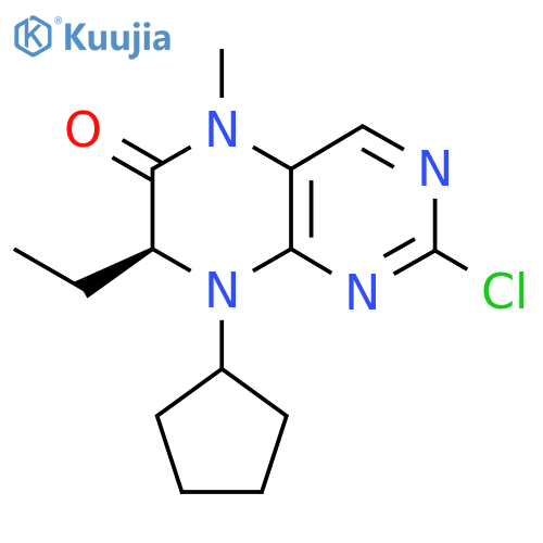 (7S)-2-chloro-8-cyclopentyl-7-ethyl-5-methyl-7H-pteridin-6-one structure