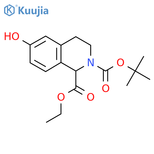 2-tert-butyl 1-ethyl 6-hydroxy-1,2,3,4-tetrahydroisoquinoline-1,2-dicarboxylate structure