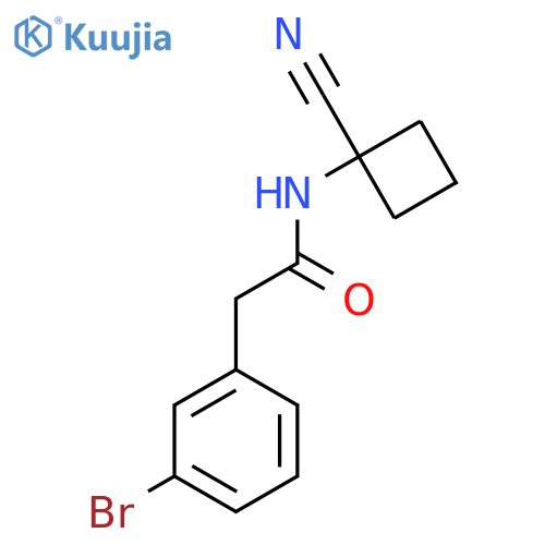 2-(3-bromophenyl)-N-(1-cyanocyclobutyl)acetamide structure