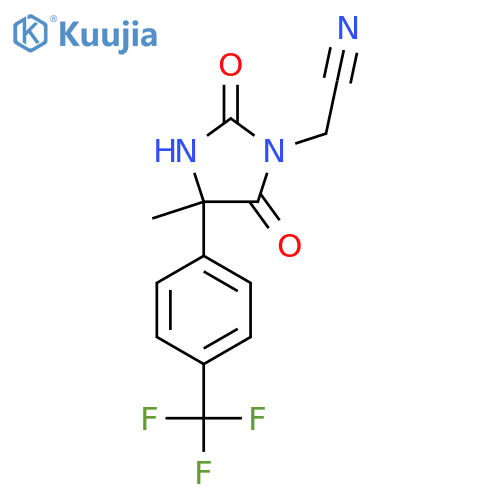 2-{4-Methyl-2,5-dioxo-4-[4-(trifluoromethyl)phenyl]imidazolidin-1-yl}acetonitrile structure