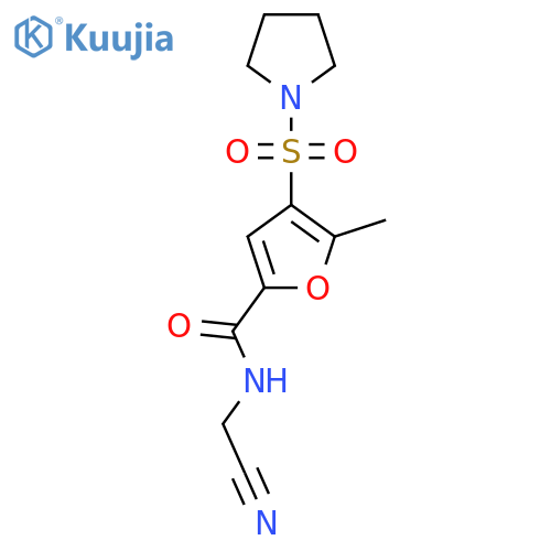N-(cyanomethyl)-5-methyl-4-(pyrrolidine-1-sulfonyl)furan-2-carboxamide structure