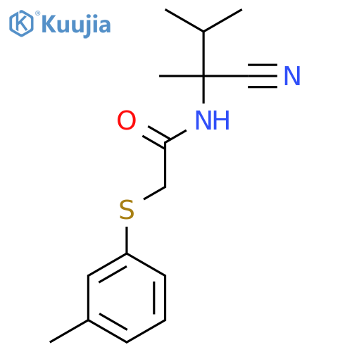 N-(1-cyano-1,2-dimethylpropyl)-2-(3-methylphenyl)sulfanylacetamide structure